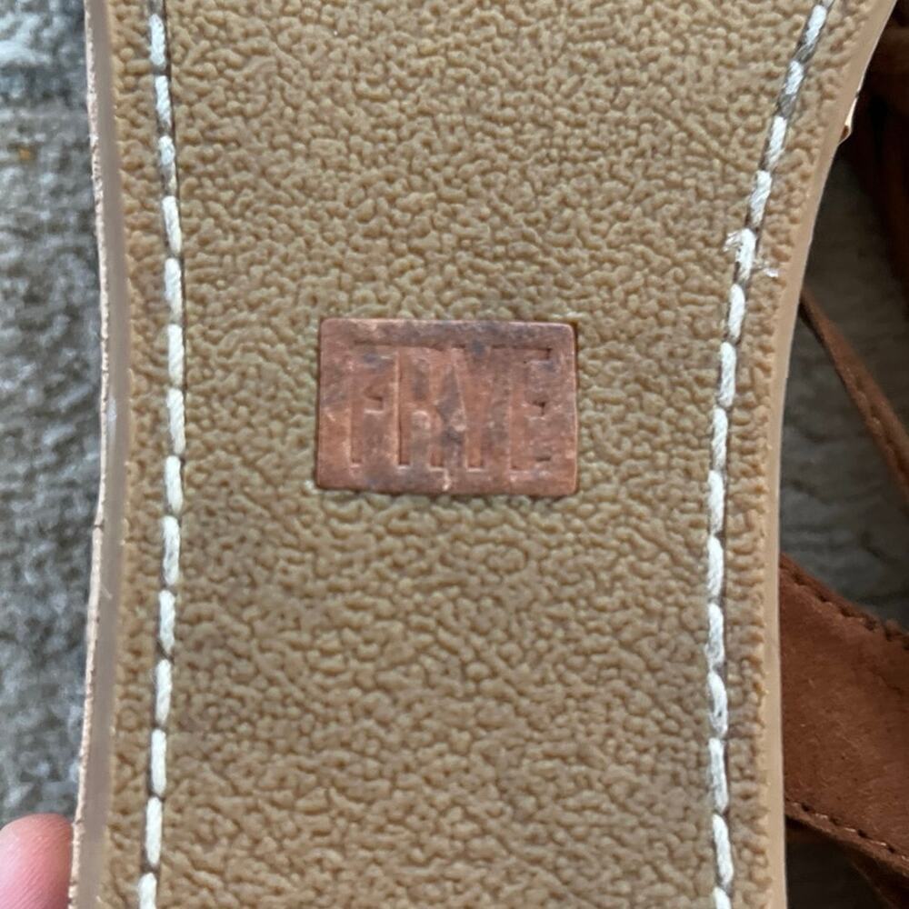 FRYE Miranda Suede‎ Gladiator Sandals Size 8 Nutmeg Cork Platform Boho Hippie - Picture 8 of 10